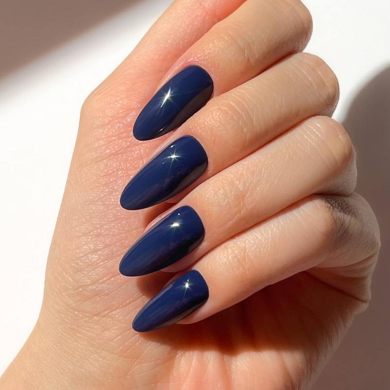 Ocean Blue Press On Almond Shape - Nailboo Premium Press-On Nails - Ultimate Flex-Comfort Nail Thickness