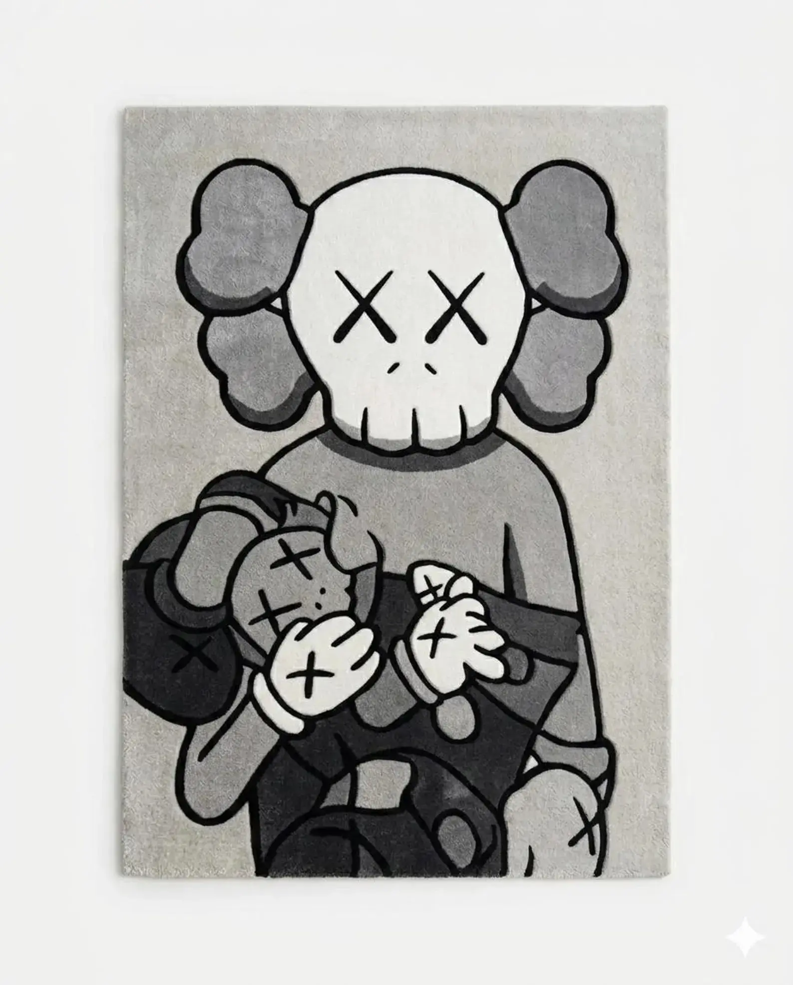 KAWS Inspired Wool Rug | Handmade Tufted Pop Art Carpet | Luxury Living Room Decor
