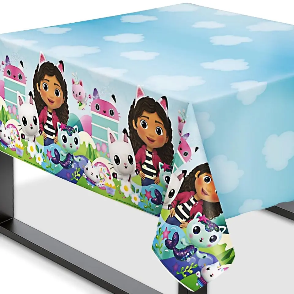 Unique Gabby's Dollhouse Rectangular Plastic Table Cover 54" x 84"