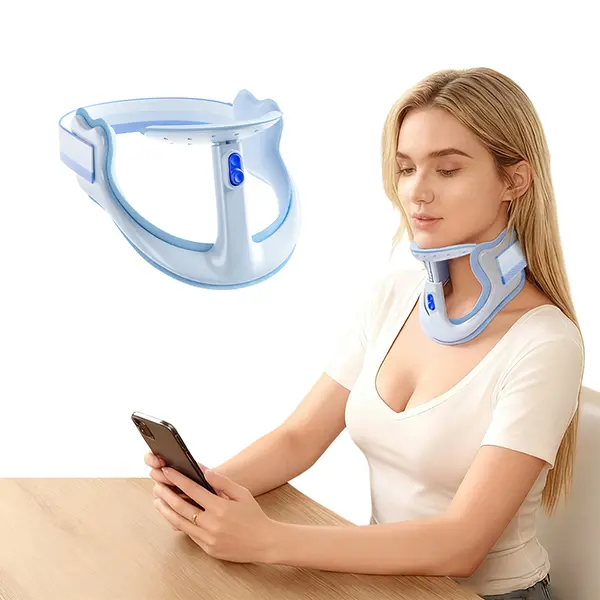 POSTURE AURA 5th Gen Adjustable Soft Neck Brace, Correction Posture Anti-Hunchback Neck Support with 4-Way Polyurethane Soft Air Cushion, Light & Comfy for Stress Relief (Students, Office Workers Focus)