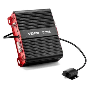 VEVOR 1200W RMS Class D Monoblock Amp, 1/2/4 Ohm Stable with Remote Subwoofer Level Control, Bass Boost Phase Shift - Mono Car Amplifier for SubwooferVEVOR Super Brand Day