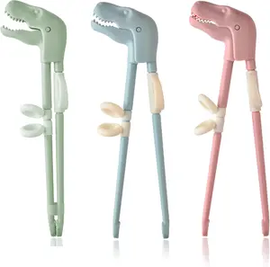 Chopsticks,   Dinosaur Trainer Chopsticks Helper Set, Cute T-Rex  Utensils, Both for Right-handed and Left-handed Also  for Adults to Use, 3 Pairs