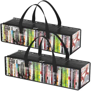 Lifewit CD Storage Bags - Clear PVC Plastic DVD Organizer with Carrying Handles, Fits 50/35 DVDs, Portable Room Storage - Versatile Use - Fitting