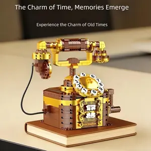 New Classic Retro Phone Building Block Toy Set, Creative Desktop Decoration, Hobby Collection, Beautiful Gift Box, Best Birthday Holiday Present, Building Sets