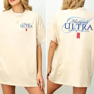 Vintage Michelob Ultra Shirt 2-Sided, Retro Light Beer Printed Tee, Drinking Shirt For Men, Soft Cotton Fabric T-shirt, Women's Top