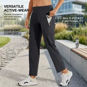 Women's Quick Dry Golf Pants with Pockets - Lightweight Water Resistant Athletic Cargo Pants Perfect for Travel Sports Outdoor Activities Comfortable Stretch Fabric