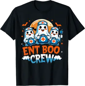Spooky ENT Boo Crew Nurse Halloween Ghost Otolaryngology T-Shirt - Lyasiamcmi Shop 61B0FNJLF9LW