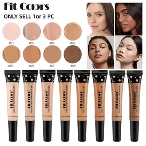 3PCS Fit Colors Liquid Concealer Tube, 8 Shades High Definition Concealer, Full Coverage, Long-Lasting Oil Control, Waterproof Smudge-Proof, Matte Finish, for Dark Circles Blemishes & Redness, Multi-Tone Concealer, Color Corrector, Face Concealer Makeup