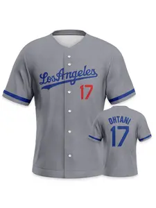 Los Angeles #17 Baseball Jersey Premium lettering and numbering print Comfortable and skin-friendly Quick-dry and breathable All-season sportswear Stylish casual T-shirt