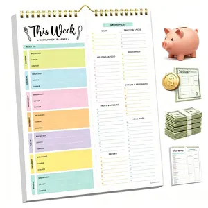 52-Week Grocery Money Saving Challenge Planner with Grocery List,Magnetic Fridge Budget System,Family Food Budget Tracker for Weekly Spending Control & Savings Goal