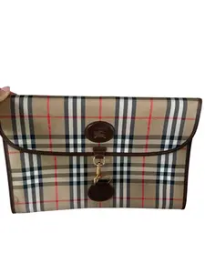 Pre-owned BURBERRY Canvas Clutch Vintage Nova House Check Clutch