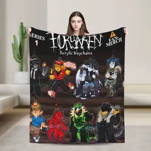 Dark Fantasy Forsaken Aesthetic Flannel Blanket Post Apocalyptic Style Soft Warm Throw For Gamer Room Decor Dorm Essential Bed Sofa Camping Travel Gift