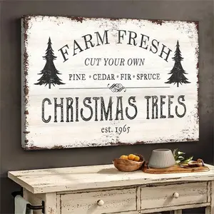 Christmas wall art farm fresh Christmas tree canvas print for home office living room decor wall decor holiday and seasonal wall art canvas print