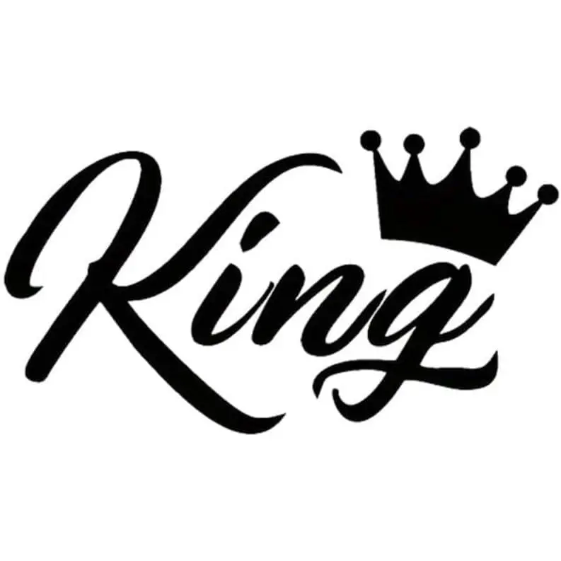 2PCS Pre-Cut Decorative Crown King Vinyl Sticker Set, 5.91"x3.35" Bumper Decals for Cars, Motorcycles - Regal Majesty Design, Waterproof, Durable for Windows, Laptops, Toolboxes | #AZ65 (Black), Motorcycle