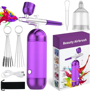 Portable Air Compressor Kit Airbrush Paint Spray Gun Nail Art Tattoo Airbrush Cordless Makeup Set Lightweight Cosmetics