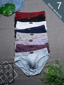 [Men's Briefs] 7-Piece Set New Men's Random Bamboo Fiber Briefs Suitable for Daily Wear, Casual and Fashionable, All-Season, Breathable and Comfortable, Close-Fitting and Soft Men's Underwear