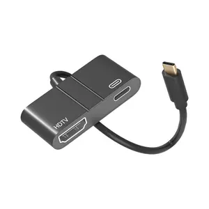 USB-C to 4K HDMI Adapter with PD Port TV Video Hub Type-C for Galaxy Z Flip 3, Fold 3 5G, Charger Projector Converter, Compatible with Samsung Flip3 5G, Fold3 5G Black