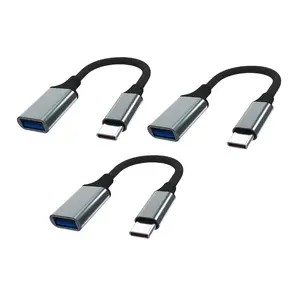 USB Female to USB-C Male Adapter Cable (3 Pack)