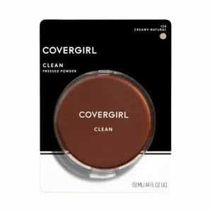 COVERGIRL Clean Pressed Powder 120 Creamy Natural - Lightweight, Flawless-Finish Formula for Smooth Skin, Shine Control - Blends with Any Normal Skin Foundation, Non-Comedogenic, Cruelty-Free Certified Makeup