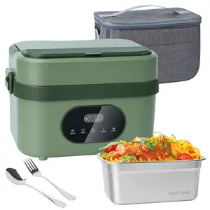 1.5L Electric Lunch Box, Cordless Heated Lunch Box with 18000mAh Battery, 60W Food Warmer with Timer for Work and Travel