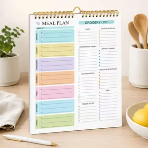 Weekly Meal Planner Notebook - 8.5x11", 52 Sheets, Magnetic, Wall-Mountable, Grocery List & Menu Planner, Family Organizer, Recipe Tracker, Meal Prep Guide