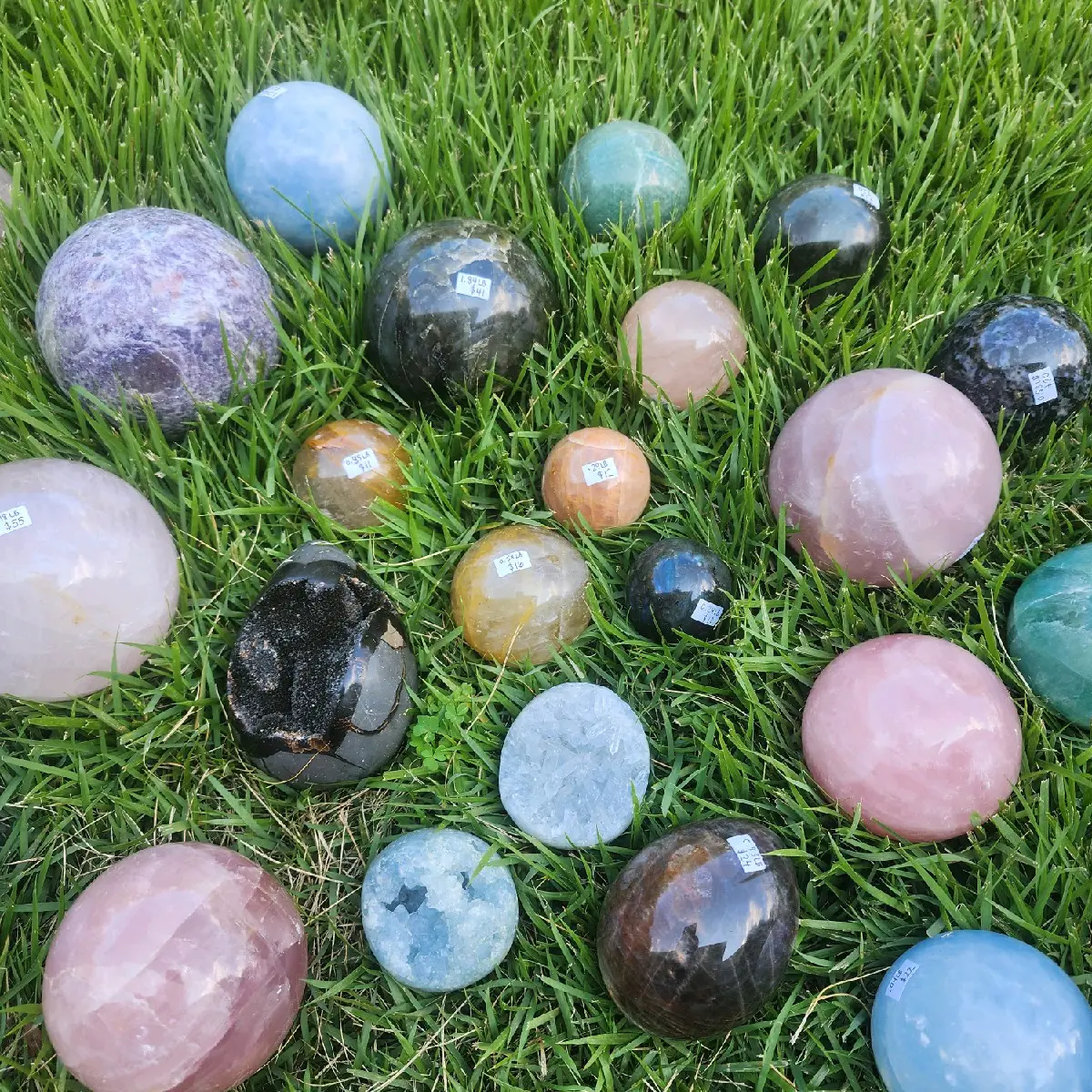 Natural Crystal Sphere Carving Decoration Gemstone Decor 1pc Pick your Own