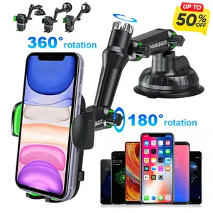 Dashboard Phone Holder Flexible Long Arm 360 Degree Rotating Dashboard Mobile Cell Support Hands Free Air Outlet Phone Stand with Suction Cup for 4.7-7.2 Inch Phone