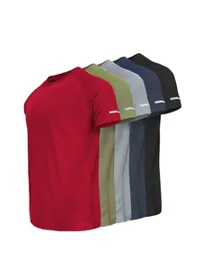 Men's Solid Color Quick Drying Breathable Short Sleeve Tee, Casual Sporty Round Neck T-shirt for Summer, Men's Top for Running Training