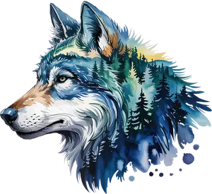 DTF Transfer – CU Wolf Water Color Multi Sizes