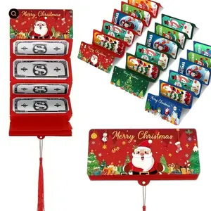 3 Piece Christmas Cash Unique Envelopes with Gift Card Holder, Santa Snowflake Design, Paper Material, Perfect Holiday Gifts