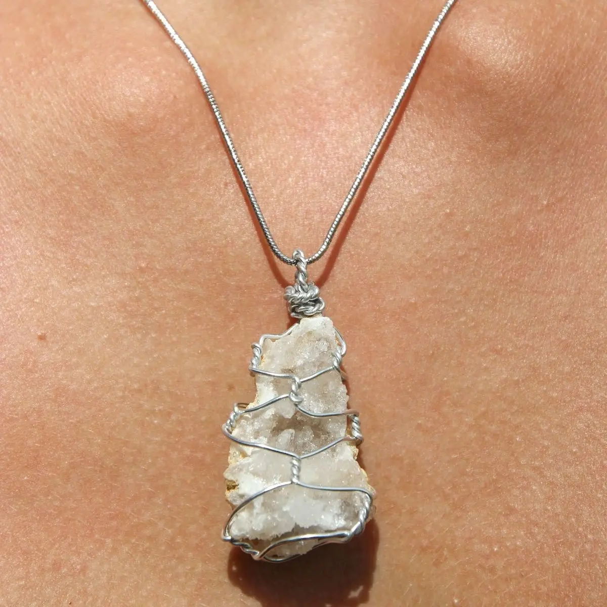 Druzy Geode Necklace raw crystals