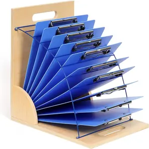 Clipboard Holder,  and Metal Clipboard Holder Stand, Small White Board Storage Rack Organizer for Classroom, Office, Assembly Required (1)