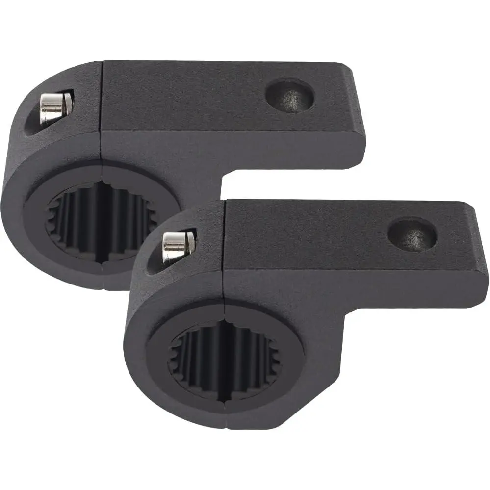 Aluminum Alloy Tube Clamp Mounting Bracket Kit (2Pcs, Multi-Sizes: 0.75" 1" 1.25") - Rubber-Lined Vibration Proof, Pre-Drilled Holes for Motorcycle Handlebar Lights with Protective Effects