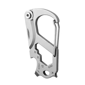 Multifunctional Stainless Steel Carabiner with Bottle Opener + Practical Knife, Sturdy Material & Easy to Carry， + ，，