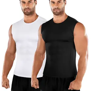 2 Pack Men's Athletic Shirts Sleeveless Tank Top Dry Fit Running Sports Workout Base Layer Undershirt Menswear For All Season