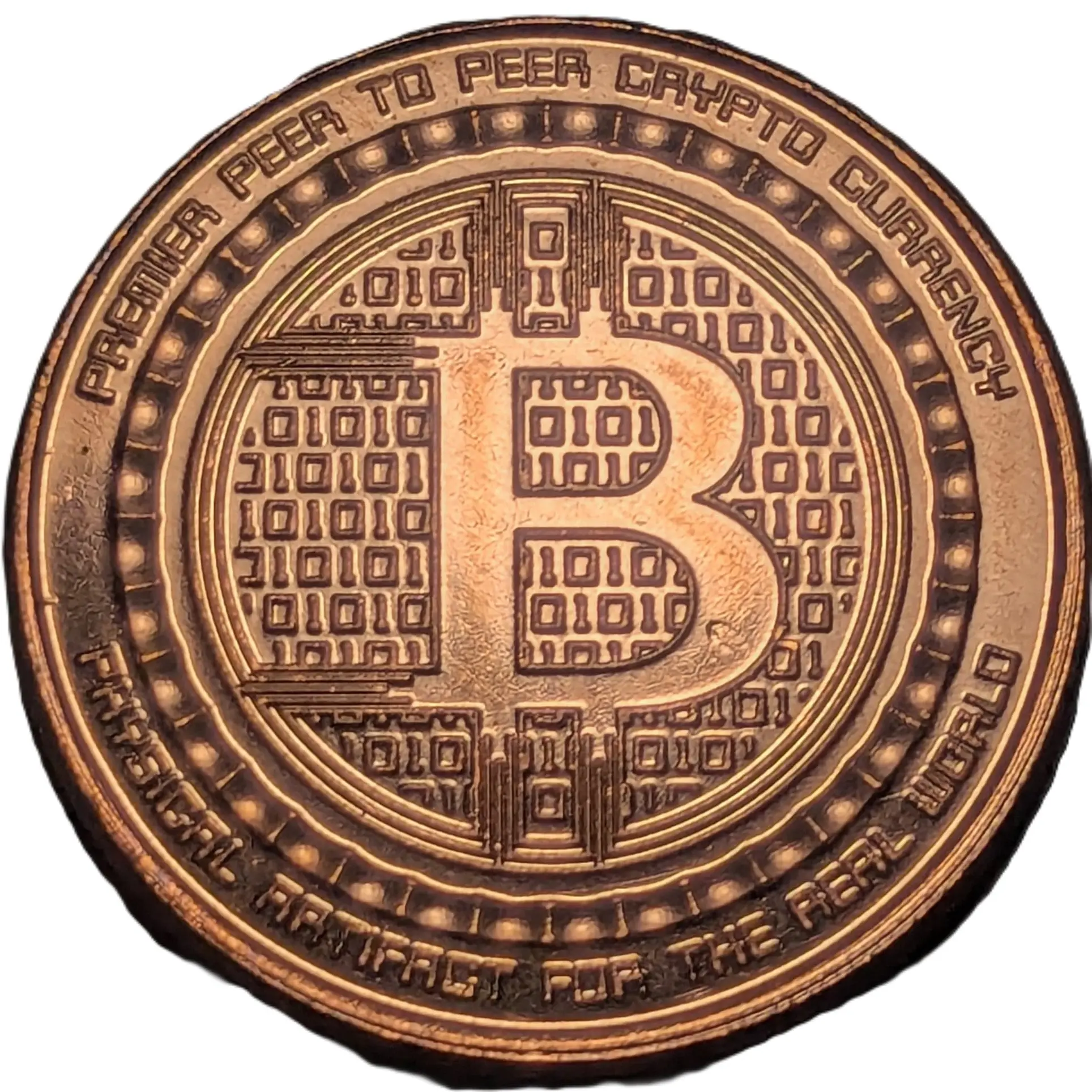 1 oz Copper Round Replica Bitcoin Collectible - Anonymous Mint Metal Coin Speciality Plaques & Signs, Home Decor