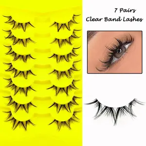 Natural Look Eyelash Extensions, 7pairs/Box Individual False Eyelashes, Self Grafting Curl Eyelashes, Eye Makeup Enhancement False Eyelashes for Women & Girls