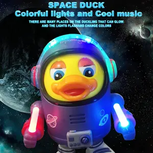 Dancing Space Duck Baby Toy - Interactive Musical Light Up Robot Duck, Electronic Singing Walking Toy for Toddlers 0-3 Years Old, Educational Learning Gift for Kids