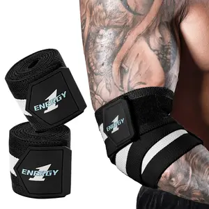 Manueklear Men's Weightlifting Elbow Pads, Wraparound Design, Enhanced Elbow Support, Strength Training Elbow Guards, 1 Pair, Gym Workout Gear