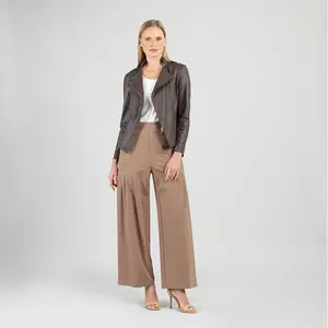 Classic Liquid Leather Jacket w Hem Zip