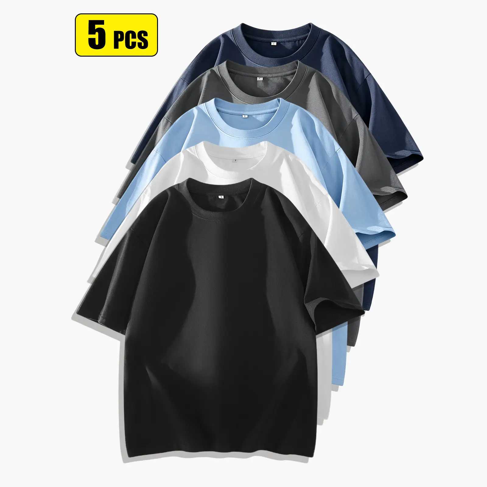 Black + White + Light Blue + Iron Gray + Deep Blue