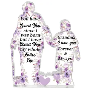 Grandma Gift, Acrylic Puzzle Shaped Ornament, Grandma Birthday Gift, Grandma Gift from Granddaughter, Home Decor, Gift for Grandma, Signs