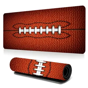 Football-themed large-sized gaming mouse pad, textured leather desktop protection pad, anti-slip rubber lock edge high-definition printing, suitable for computers, laptops, offices, homes, schools, as a gift for family and friends.