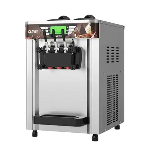 GARVEE 2+1 Flavors 1800W Commercial Soft Serve Ice Cream Machine, 5.8-7.9 Gal/H Soft Serve Ice Cream Maker with LED display, Self-Cleaning, High Productivity Equipment for Restaurants & Snack Bar