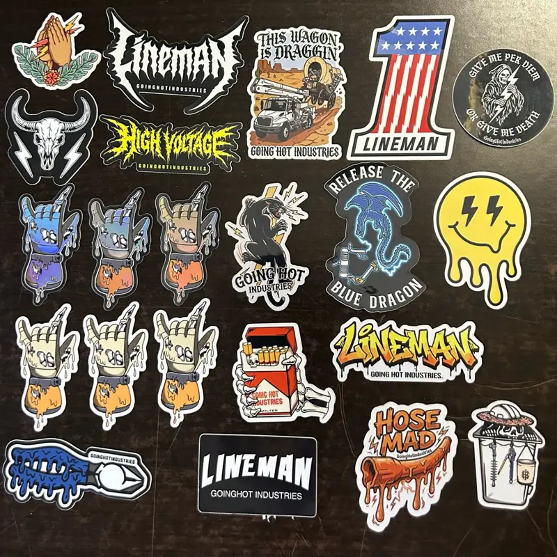 Lineman Hardhat Ultimate Sticker Pack - Total of 22 Stickers - Perfect Gift for Linemen - Unique Design & Size - Show Support for Their Profession