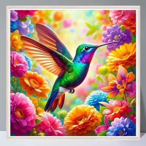 Hummingbird Pattern DIY Diamond Arts Colorful Painting Kit without Frame, DIY 5D Diamond Arts Colorful Painting Kit, Wall Art Decor for Home Living Room Bedroom
