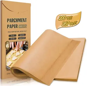 200 Pcs Unbleached Parchment Paper Baking Sheets, 12 x 16 Inch, Precut Non-Stick Parchment Sheets for Baking, Cooking, Grilling, Air Fryer and Steaming - Unbleached, Fit for Half Sheet Pans Bakeware Utensils