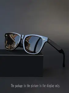 Retro Square Fashion Glasses Unisex, Luxury Designer Anti-Glare, Lightweight Durable Plastic Driving & Vacation Eyewear