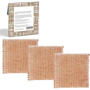 Copper Scrubbing Pads 3 Pack | 2-Ply Non-Abrasive Metal Mesh  |  Copper Cleaning Cloth for Stainless Steel, Pots, Pans, Cast Iron | Kitchen Supplies Dishwashing Tools