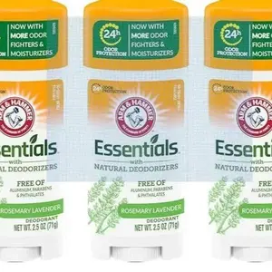 ARM & HAMMER Essentials Deodorant with Natural Deodorizers Rosemary Lavender Scent 0.70 LB 24h Odor Protection